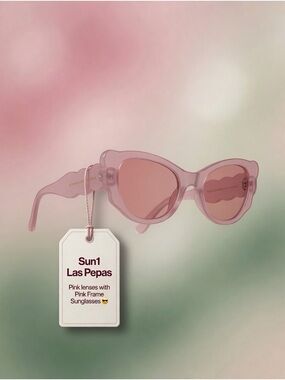 Sun1,Las Pepas Pink Frame One Pair Sunglasses
